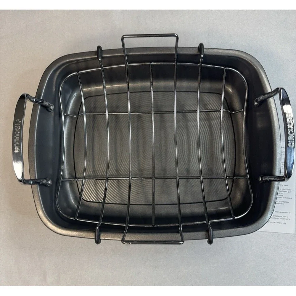 Circulon Total Bakeware Nonstick Roaster, Roasting Pan with Rack, 17x13 inch NEW
